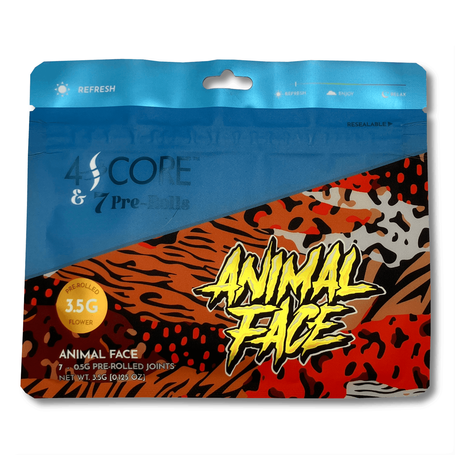 Product: 4Score | Pre-Roll 7-Pack - 3.5g - Animal Face