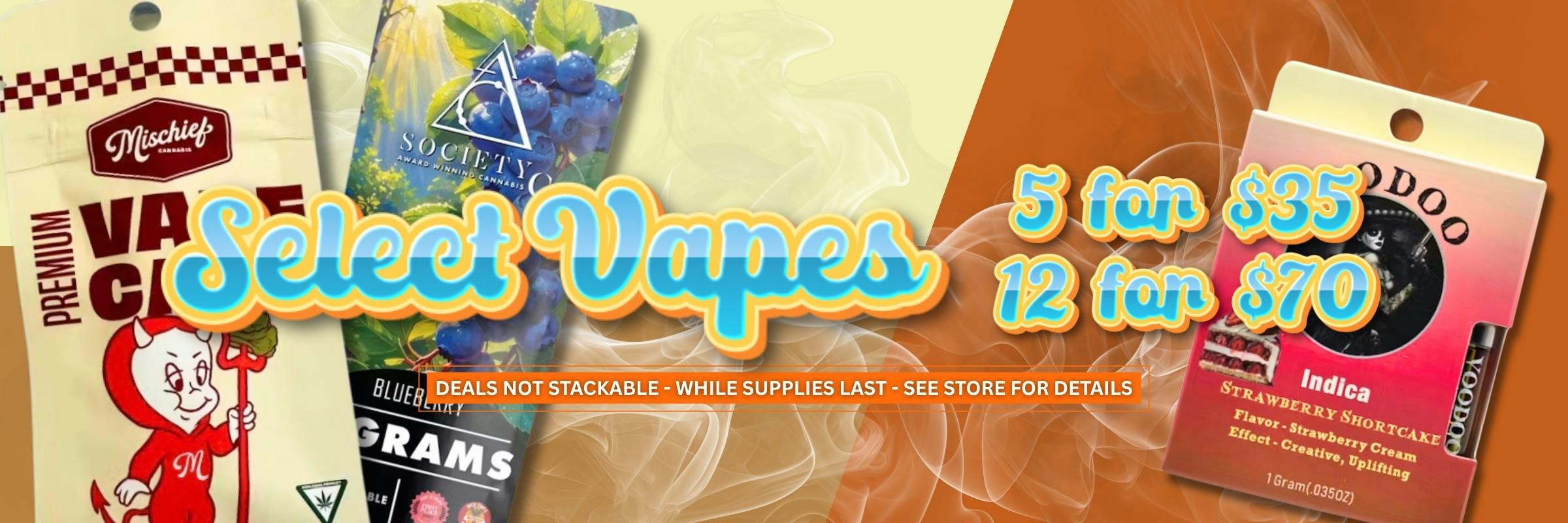 Select Vapes are 35% off at NOBO Edwardsburg!