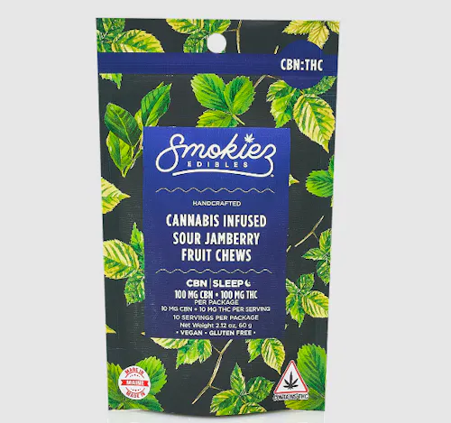 CBN:THC 1:1 Sour Jamberry 100mg CBN:100mg THC Fruit Chews-1