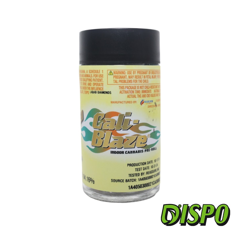 Cali Blaze - Raspberry 5pk Liquid Diamond Infused Pre-Rolls