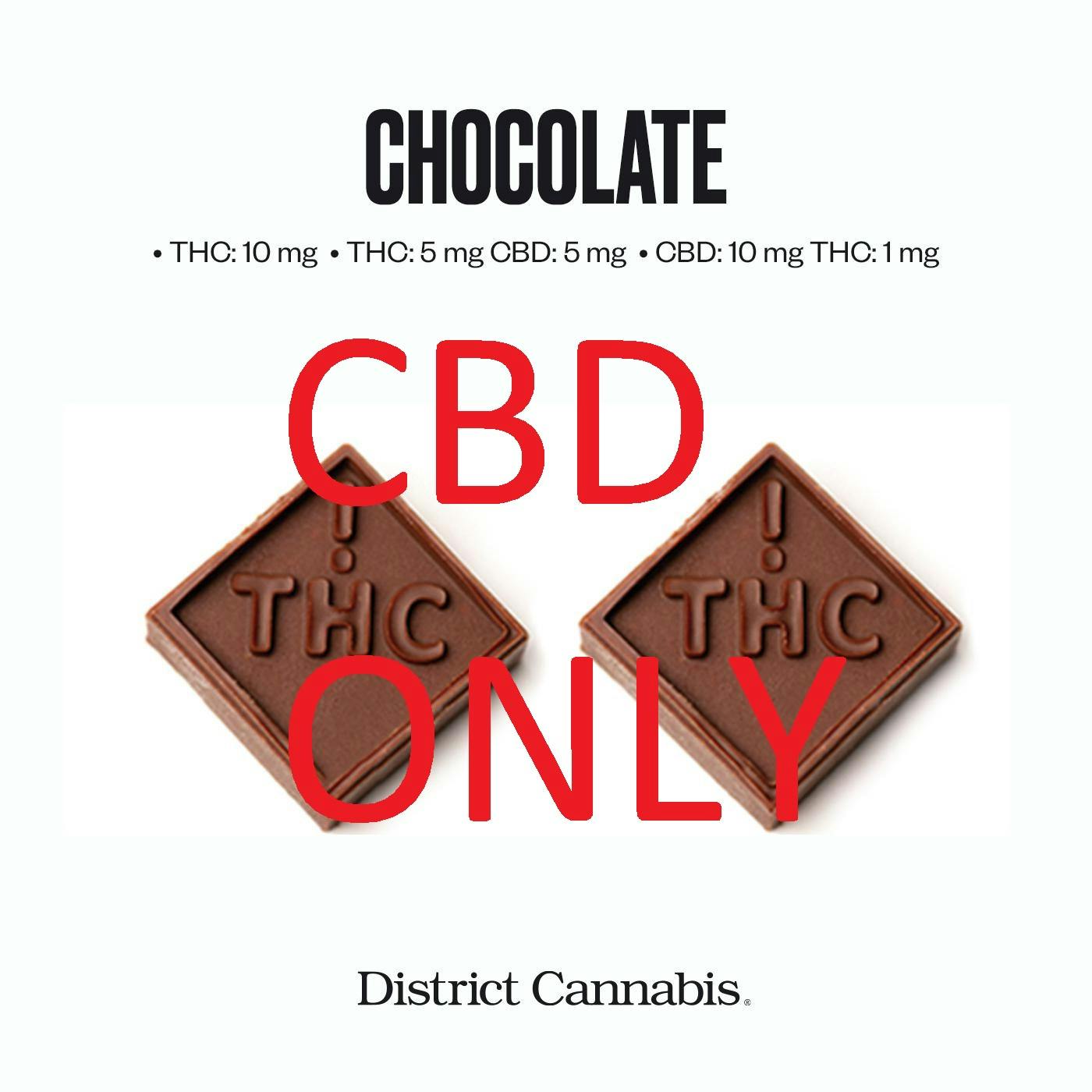 DC Plain CBD 10mg 10-pk Chocolates