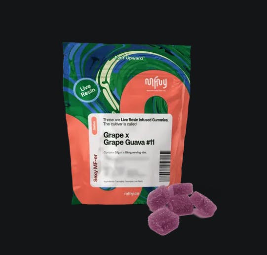 Edibles | MFNY| Live Resin Gummies |  Grape X Grape Guava | 100mg | 10ct