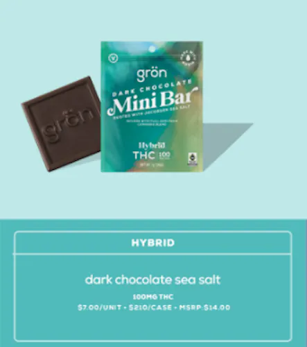 Gron | Mini Bar | Dark Chocolate | Hybrid | Edible| 100mg-1