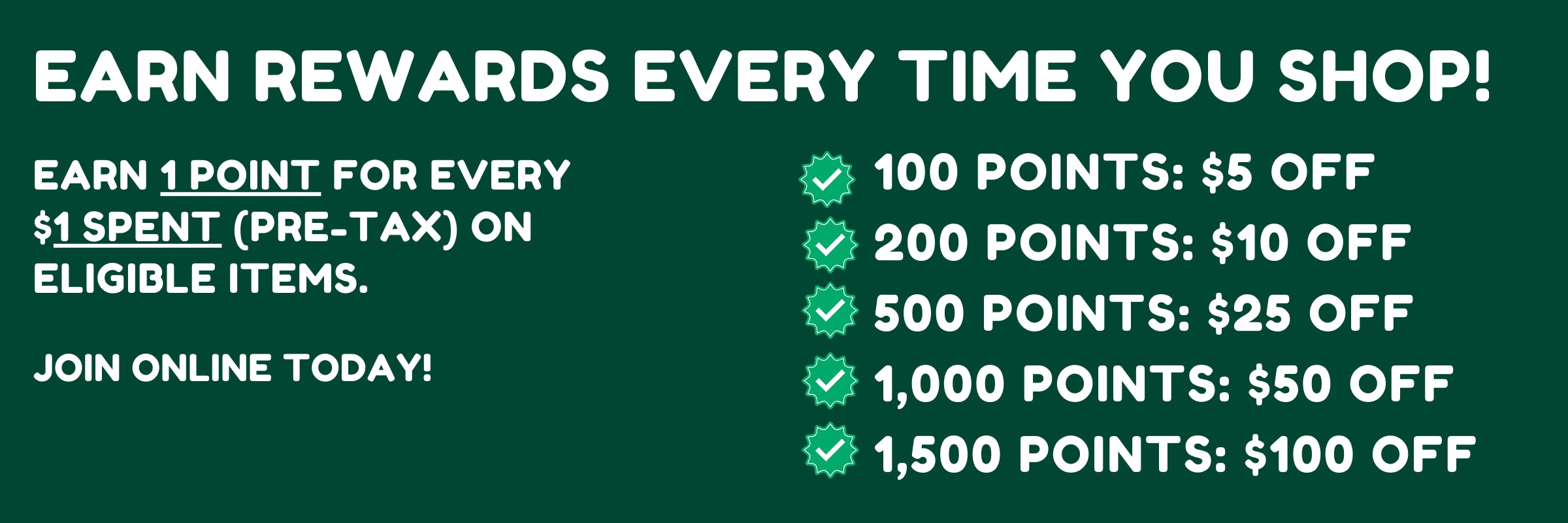 Earn rewards every time you shop!