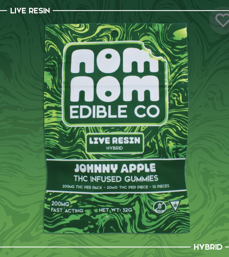 Product: NomNom Edible Co | Live Resin Gummies - 200mg - Jonny Apple