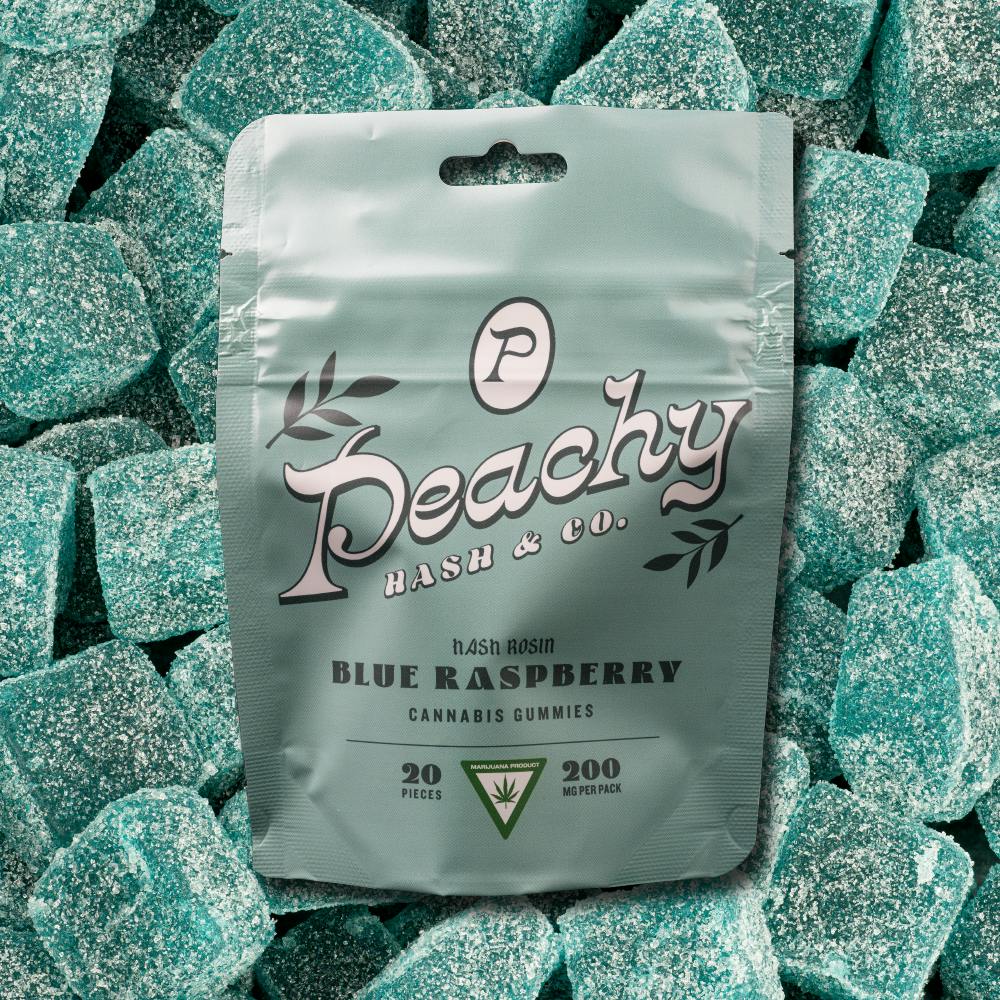Peachy Hash & Co - 200mg Live Rosin Gummies - Blue Raspberry