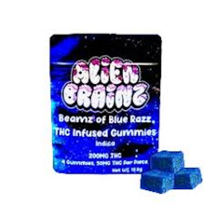Alien Brainz - Beamz Of Blue Razz 200mg Gummies