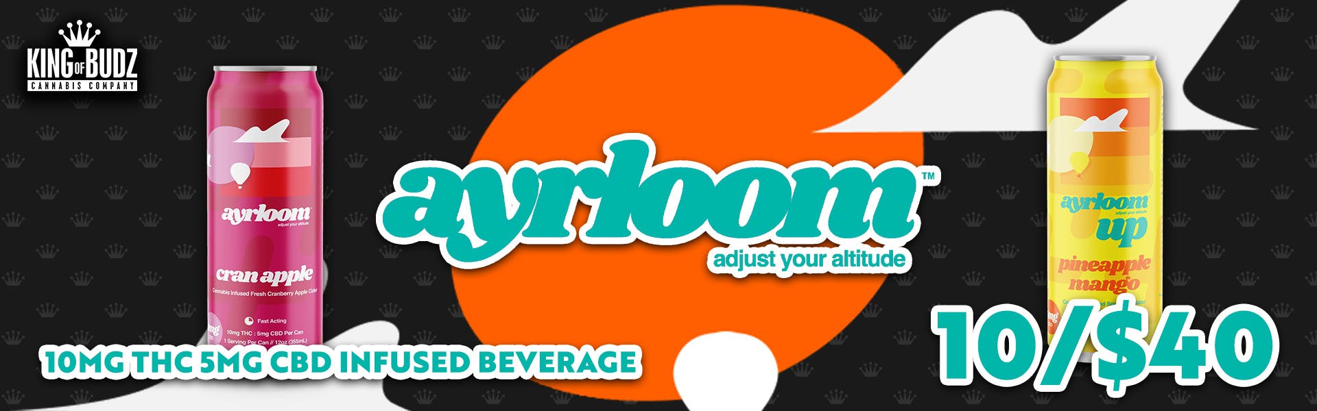 Ayrloom - 10mg THC 5mg CBD Infused Beverage - 10 for $40