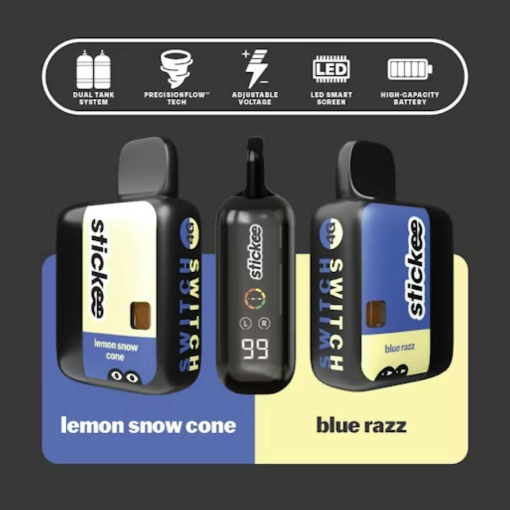 STICKEE STICKEE | BLUE RAZZ (2G | HYBRID) x LEMON SNOW CONE (2G | SATIVA) | LIVE RESIN SWITCH DISPOSABLE — VAPORIZERS