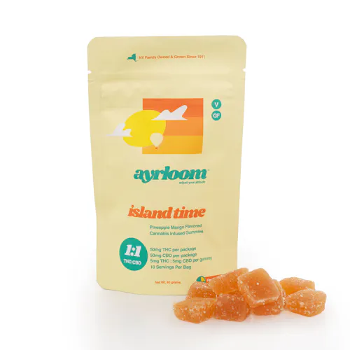 Island Time | Pineapple Mango 1:1 Gummies | 10pk | 50mg-1