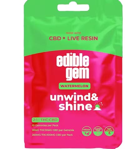 Edible Gem - Watermelon 2:1 THC/CBD - 200mg Live Resin Gummy