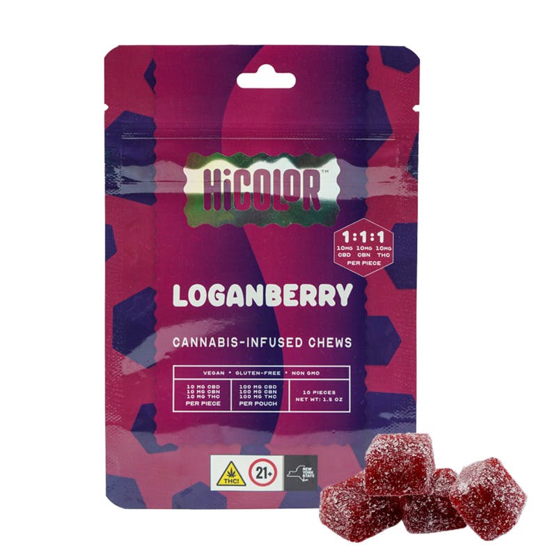 HiCOLOR Hi Color - Loganberry 1:1:1 CBD:CBN:THC - 100mg - Silk