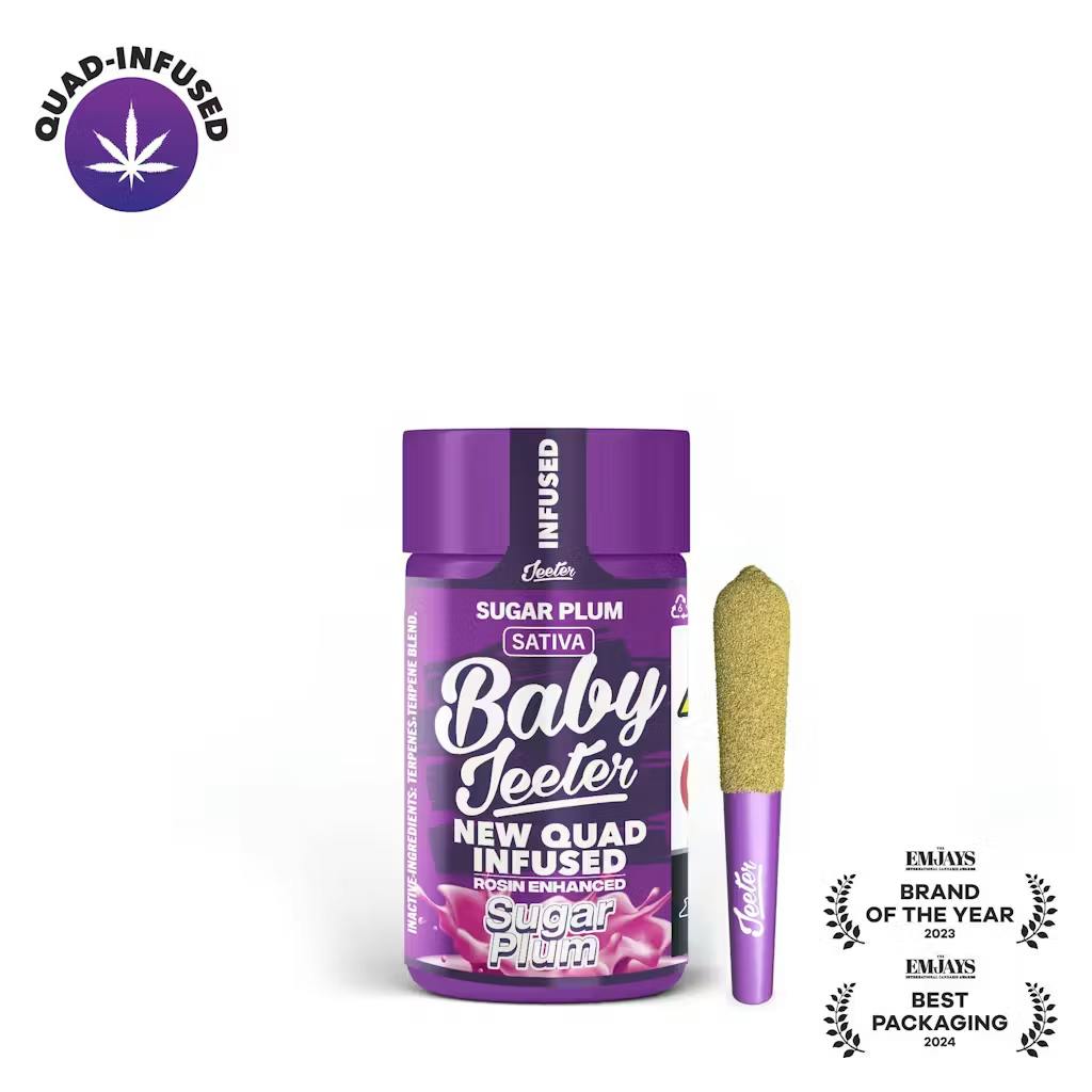 Jeeter - 5-Pack .5g Quad Infused Prerolls - Sugar Plum