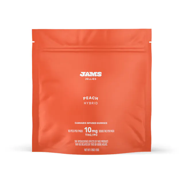 Jams Jellies Peach (H) 10pk/100mg (hybrid, gummies, 2.8g)