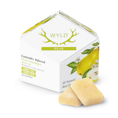 WYLD - 100mg Gummies 1:1 THC/CBG - Pear - EDIBLES by Wyld at King of Budz