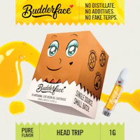 BUDDERFACE | Head Trip | 1G | Artisanal Live Resin 510 Disposable Cart - product image at King of Budz
