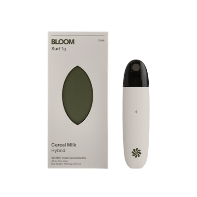 Product: BLOOM | Cereal Milk Live Resin Surf All-In-One Disposable  Cartridge | 1g