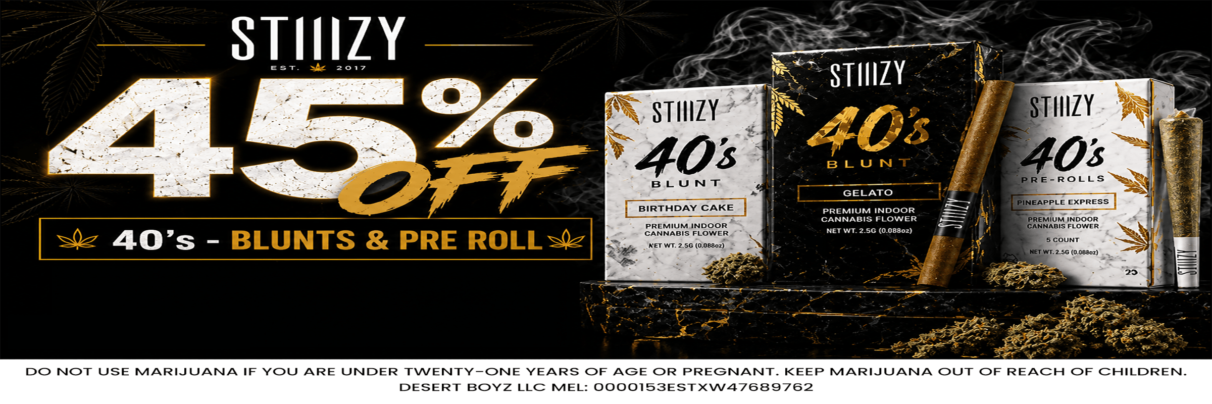 45% OFF | 40's - 5pk LR | Stiiizy