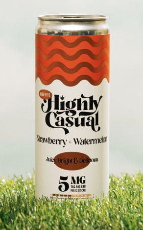 Product: Highly Casual | Cannabis Seltzer - 1:1, THC:CBD, 5mg - Strawberry + Watermelon