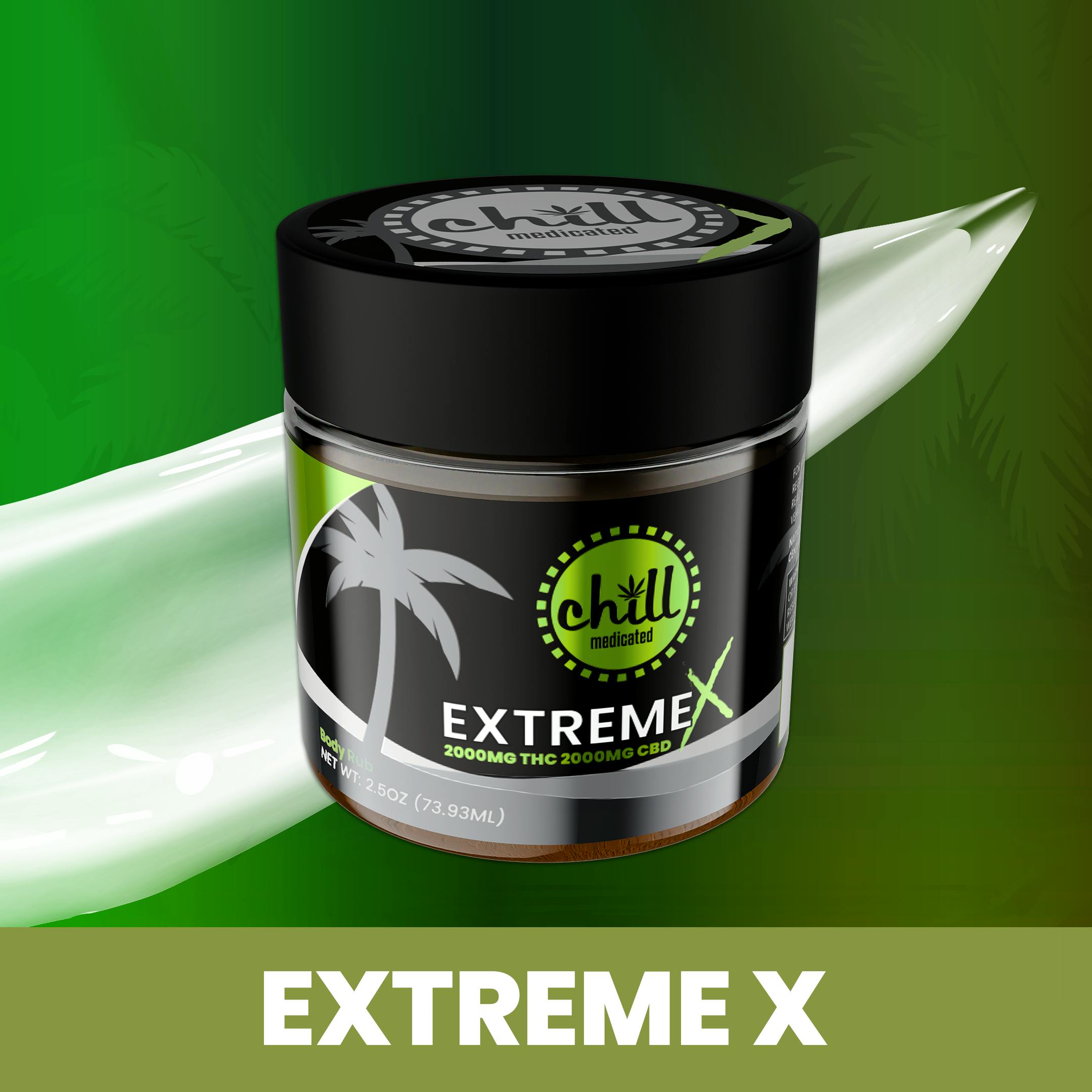 Chill Medicated Extreme X Body Rub | 2000mg THC : 2000mg CBD