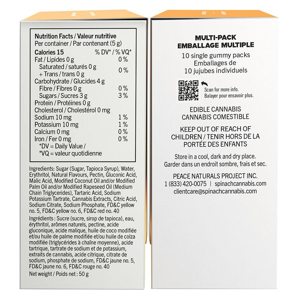 SOURZ by Spinach Fully Blasted Peach Orange 1:1 Soft Chew