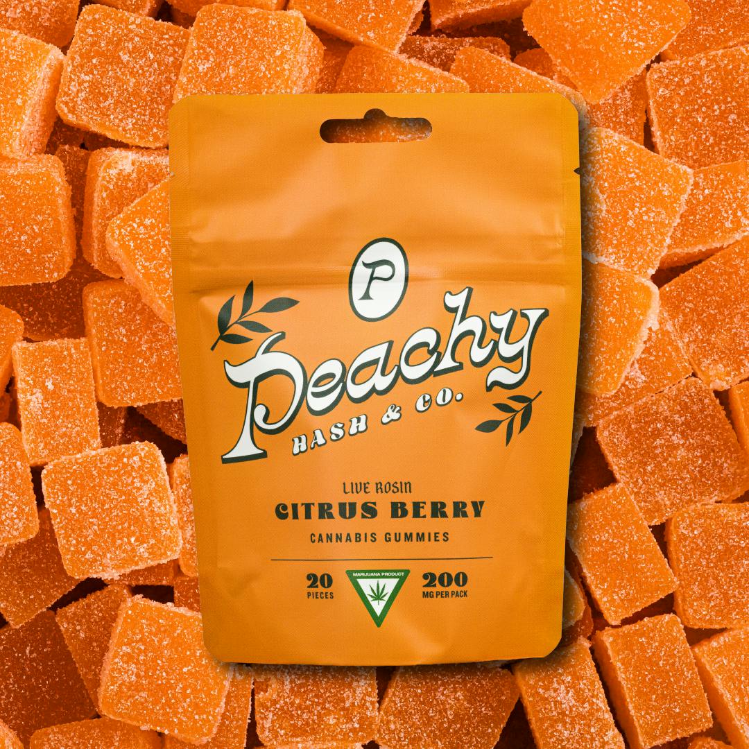 Peachy Hash & Co - 200mg Live Rosin Gummies - Citrus Berry
