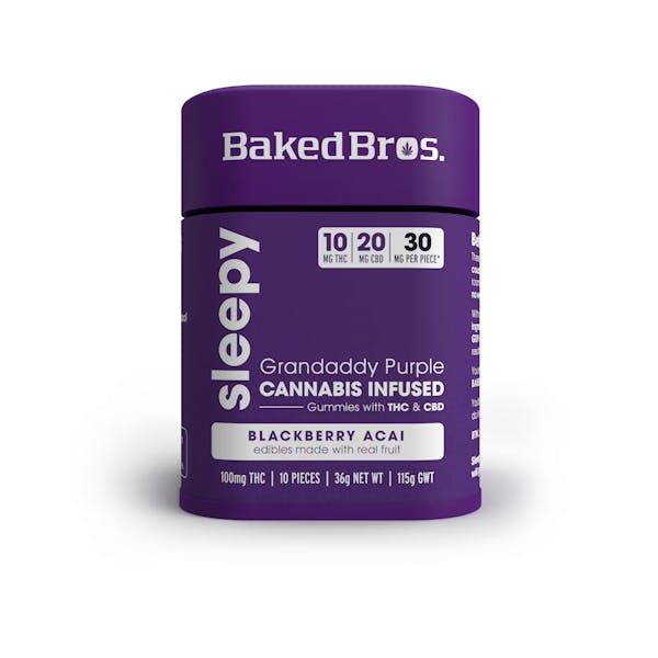 Blackberry Acai Sleepy Gummies | 100mg | 1:2 THC:CBD