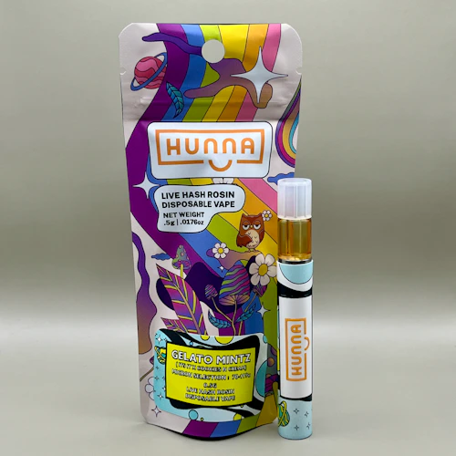 Hunna - .5g Live Rosin Disposable - Gelato Mintz