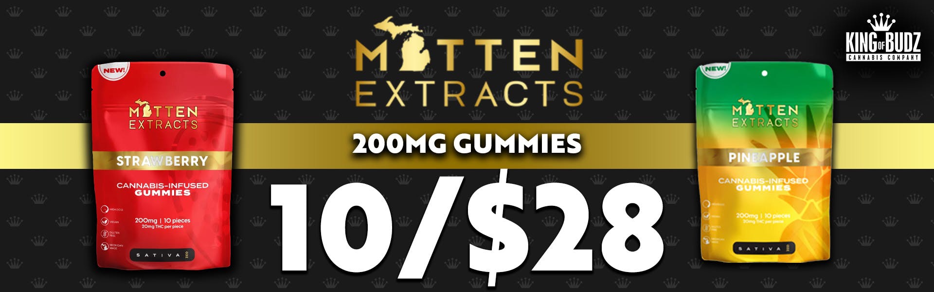 Mitten Extracts 200mg Gummies 10 For $28