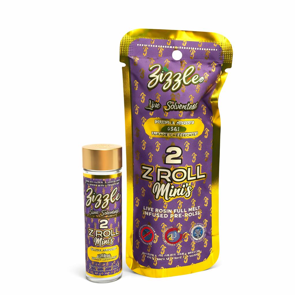 Buy Zizzle - 2 Pack .75g Rosin Infused Prerolls - Purple Daddy x
