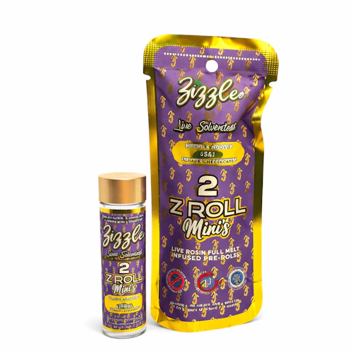 Zizzle - 2 Pack .75g Rosin Infused Prerolls - Purple Daddy x Grape Cheesecake