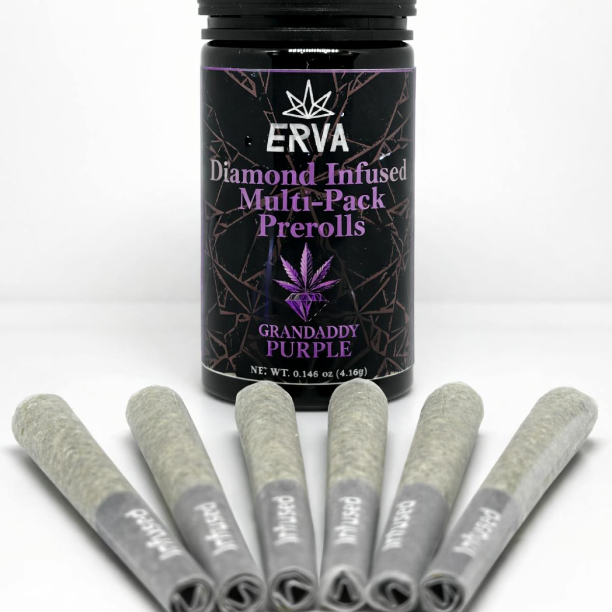 Product: ERVA | Granddaddy Purple | Diamond Infused Preroll - /6pk