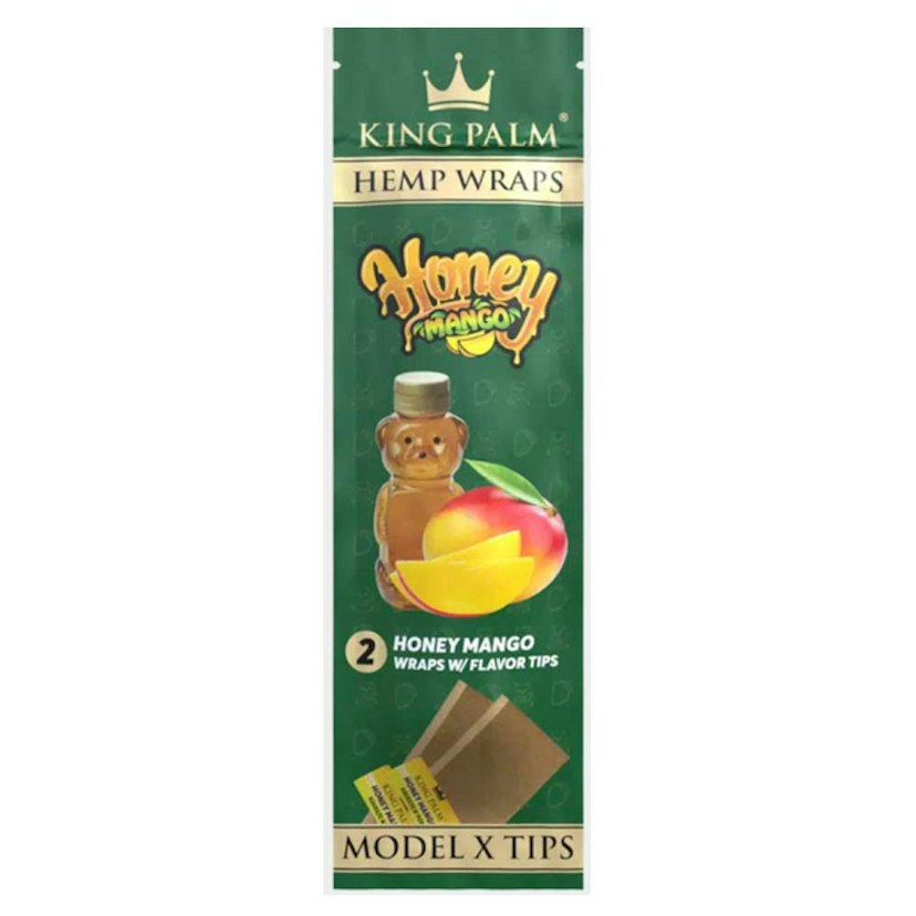 King Palm Hemp Wraps with Flavor Tips 2pk (Honey Mango)
