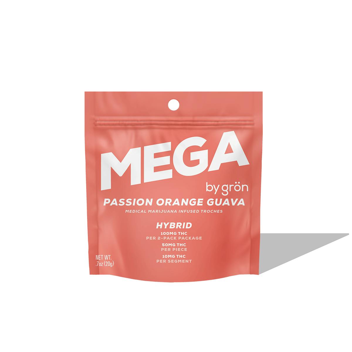 Passion Orange Guava - Mega | Troche | 50mg/2pk | Justice Grown