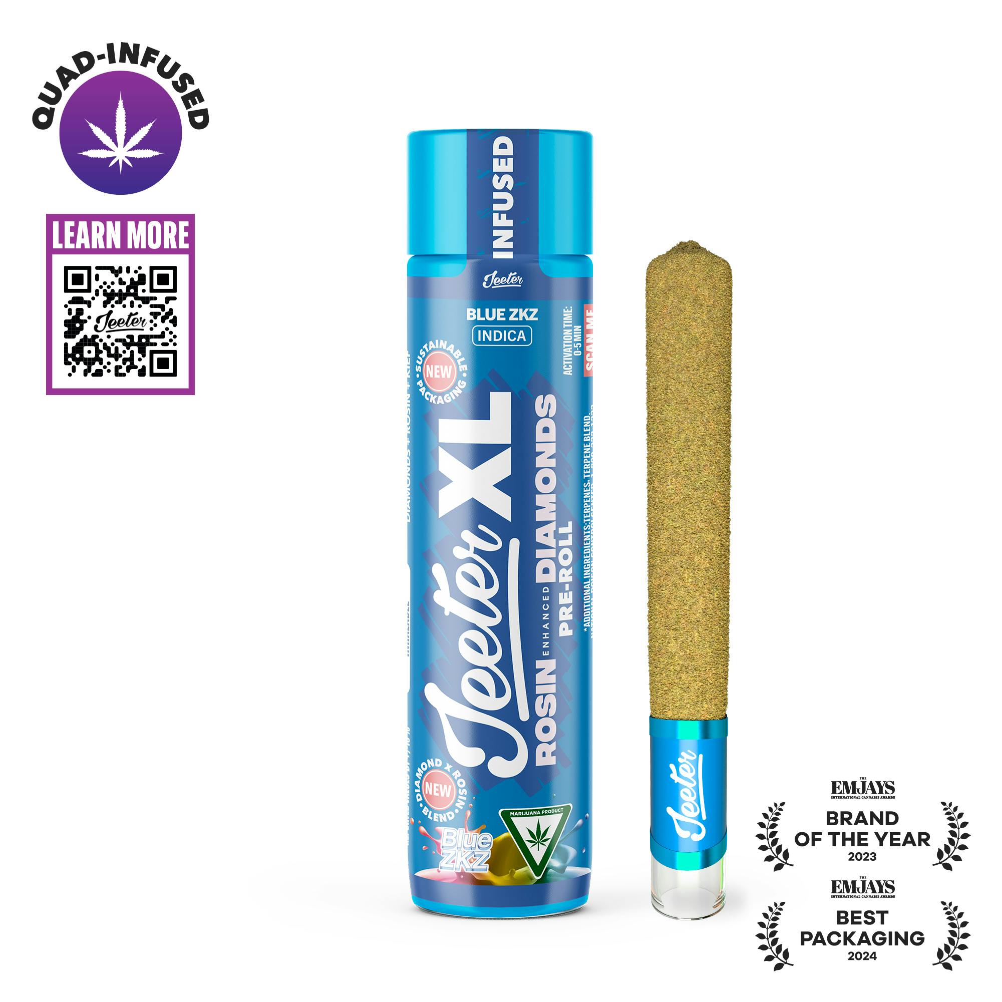 Jeeter Blue ZKZ Jeeter XL Infused Pre-Roll | 2g - Puff Cannabis