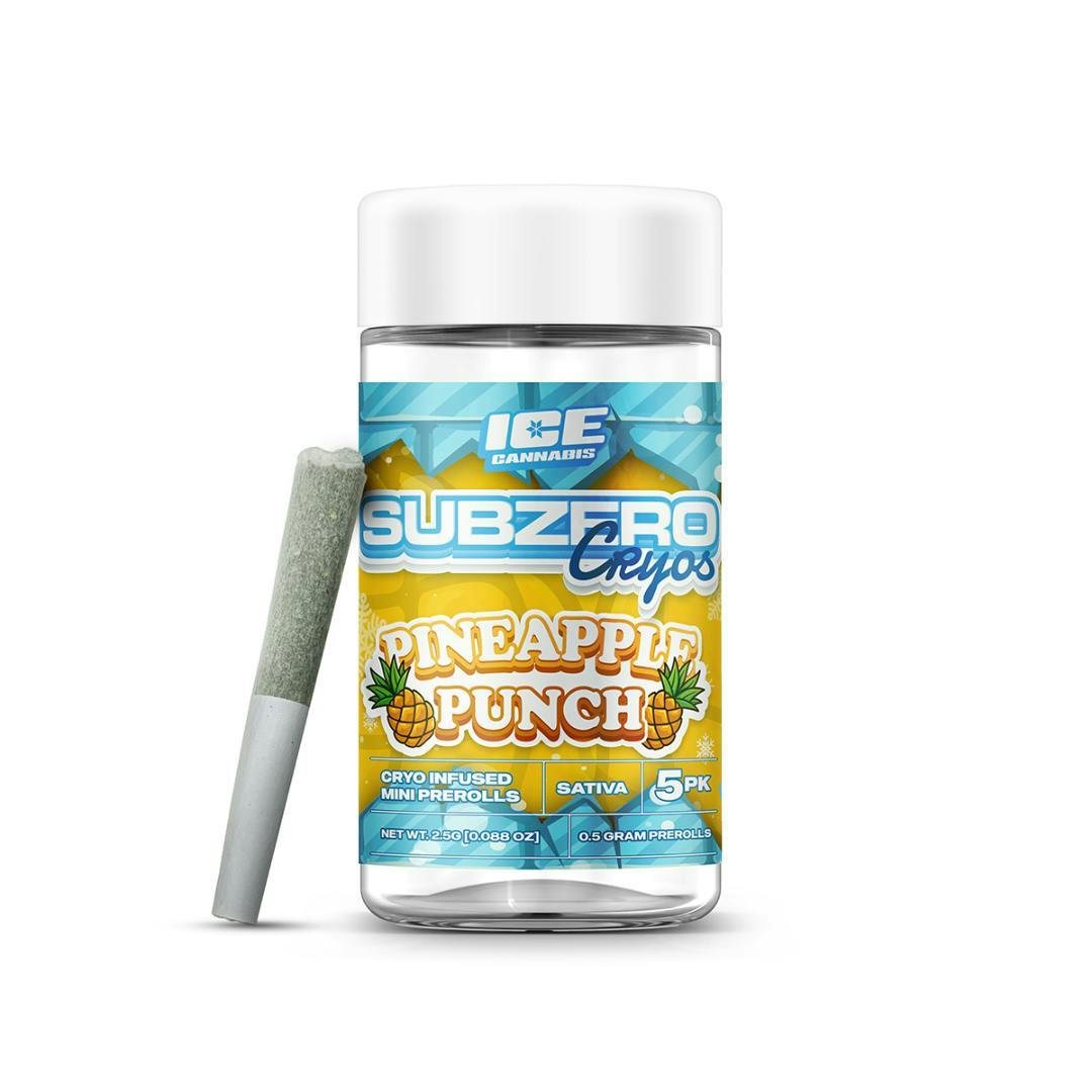 SUB ZERO | PINEAPPLE PUNCH | INFUSED PRE-ROLLS | 5 x 0.5G HYBRID