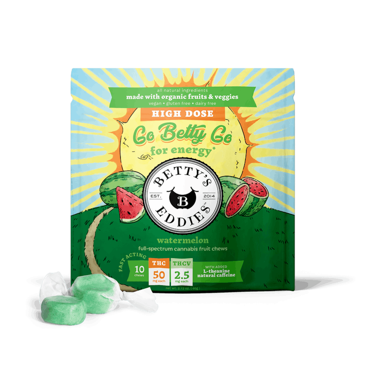 Photo of Go Betty Go | Watermelon – THCV | 10 Pack | Fruit Chews | 50mg
