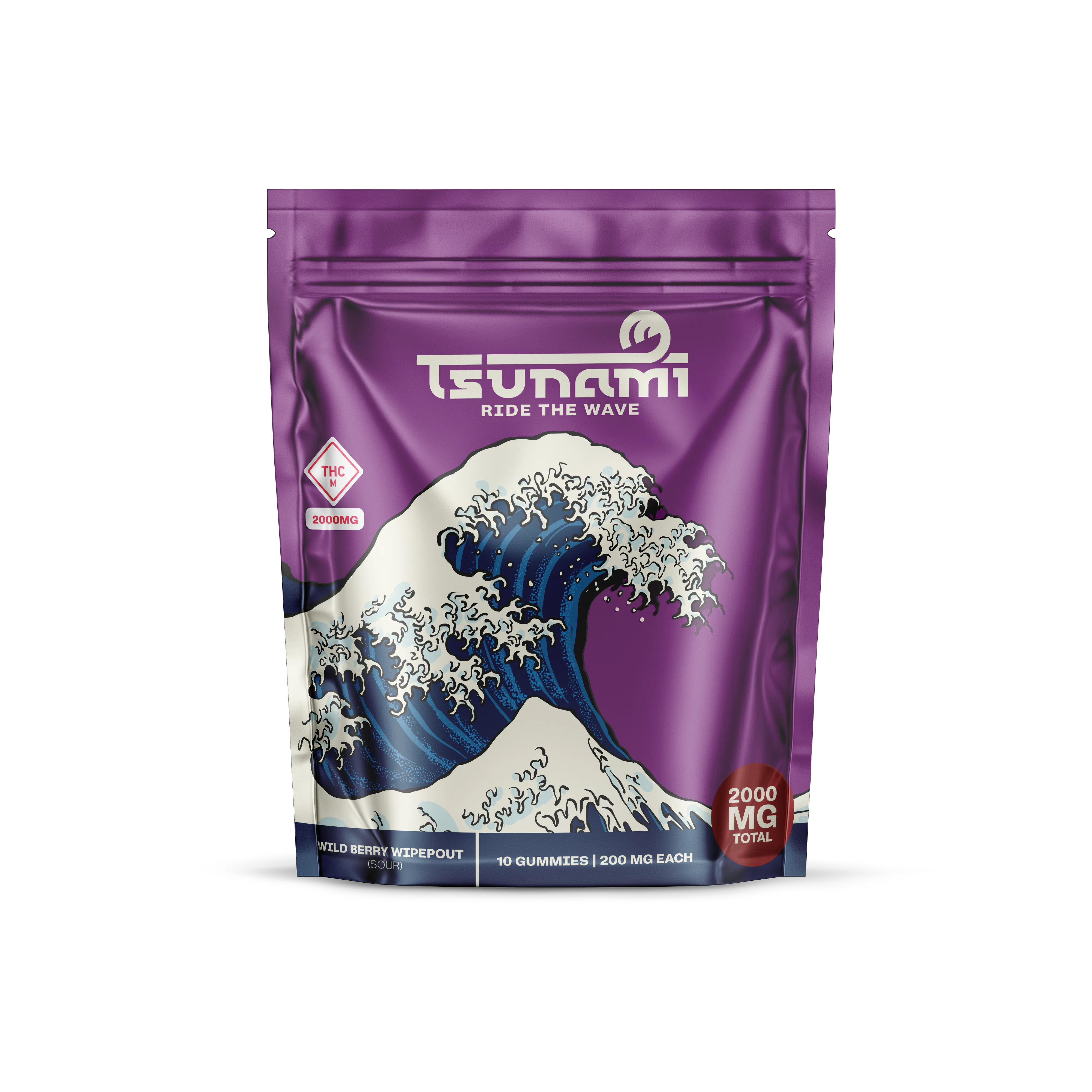 Tsunami Gummies | Wild Berry Wipeout (Sour) | 2000mg | 10pk