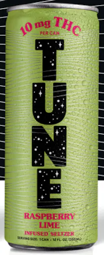 Tune Raspberry Lime 12oz THC Seltzer 40mg 4pk-active