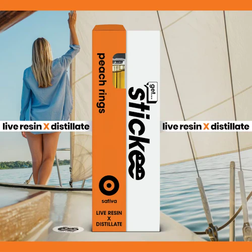 Stickee - 1g Live Resin Disposable - Peach Ringz