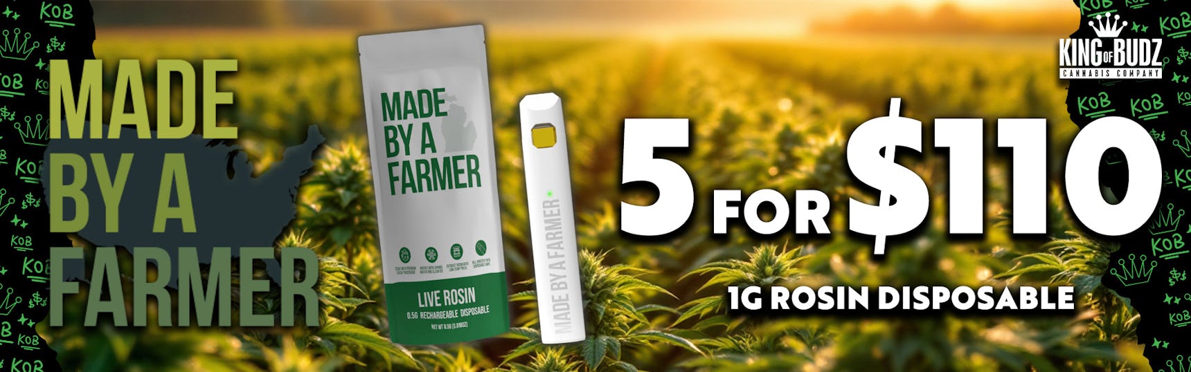 Made by a Farmer 1g Rosin Disposables 5/$110