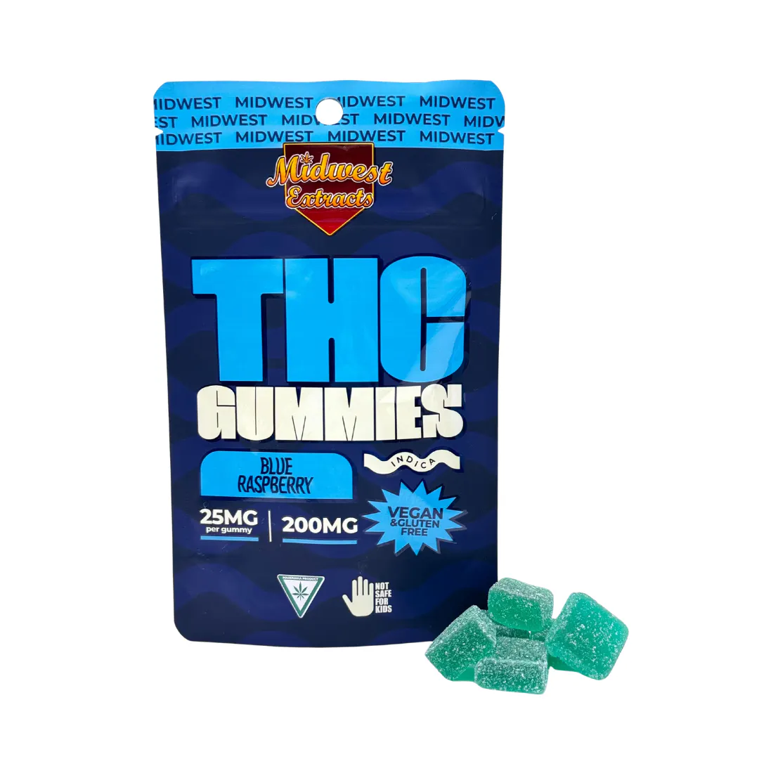 Midwest Extracts | Indica Gummies | Blue Raspberry | 200mg | Quest
