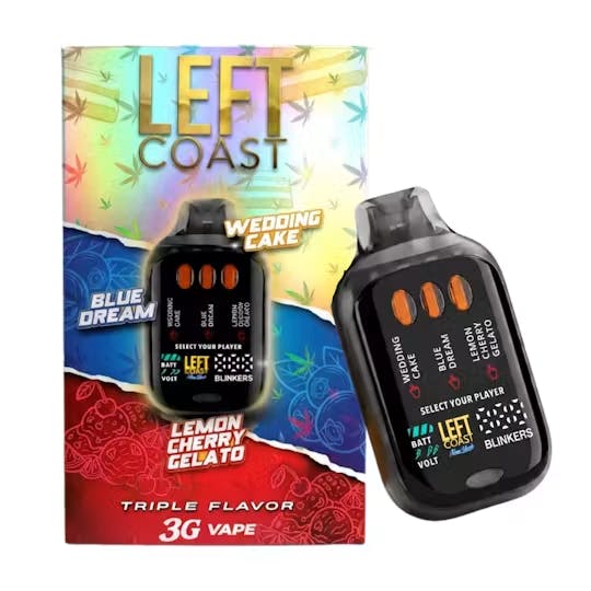 Left Coast Wedding Cake x Blue Dream x Lemon Cherry Gelato 3g Triple Flavor Vape
