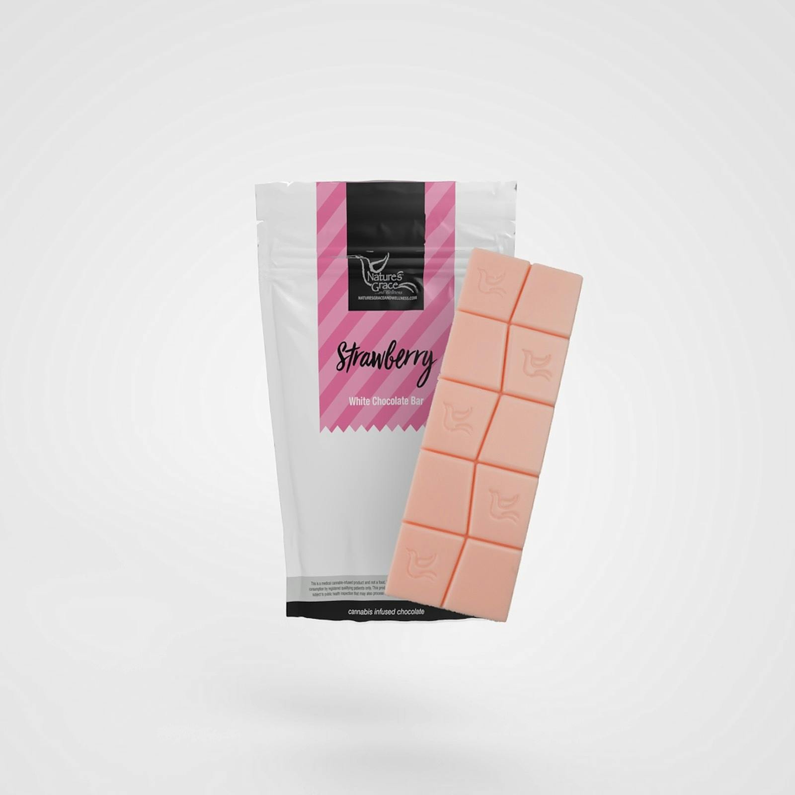 Strawberry White Chocolate Bar 100mg