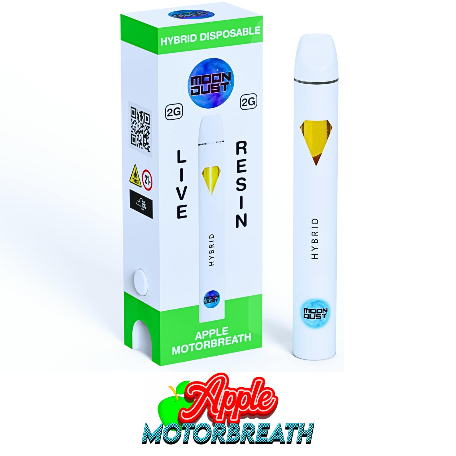 Moondust Live Resin Disposable Apple Motorbreath - Hybrid