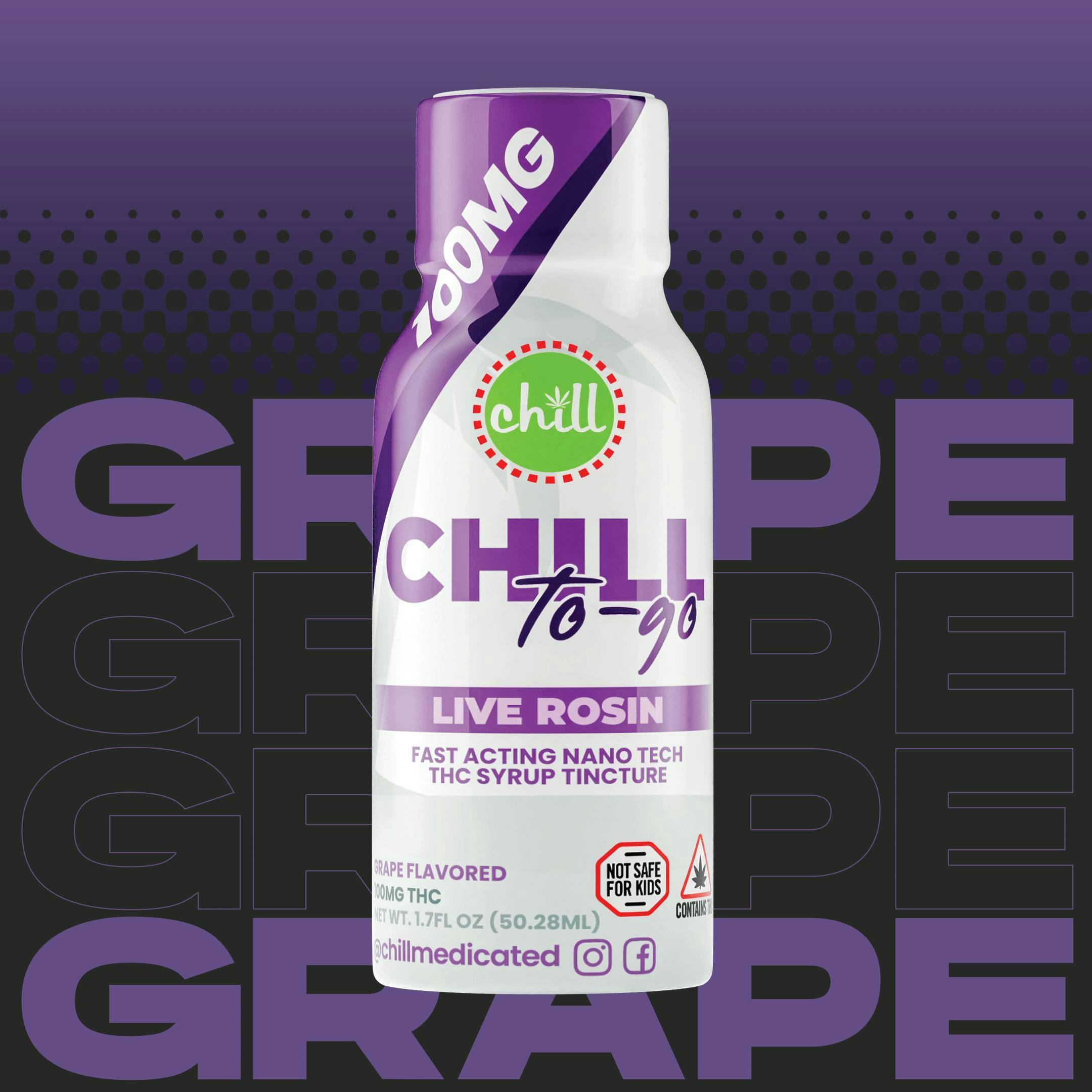Product: Chill Medicated | Live Rosin Syrup-To-Go - 100mg - Grape