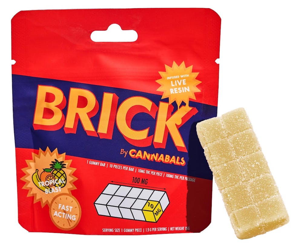 Tropical Blast | 100mg Brick | Live Resin Gummie | Cannabals