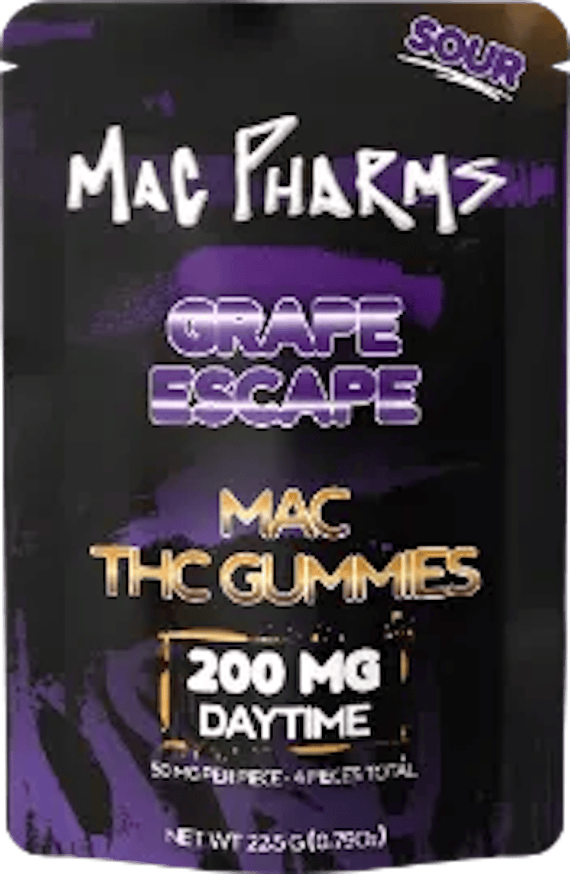 Mac Pharms | 4 x 50mg Gummies | Sour Grape