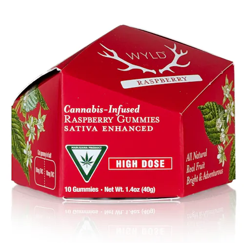 High Dose | Raspberry Sativa Enhanced Gummies-1