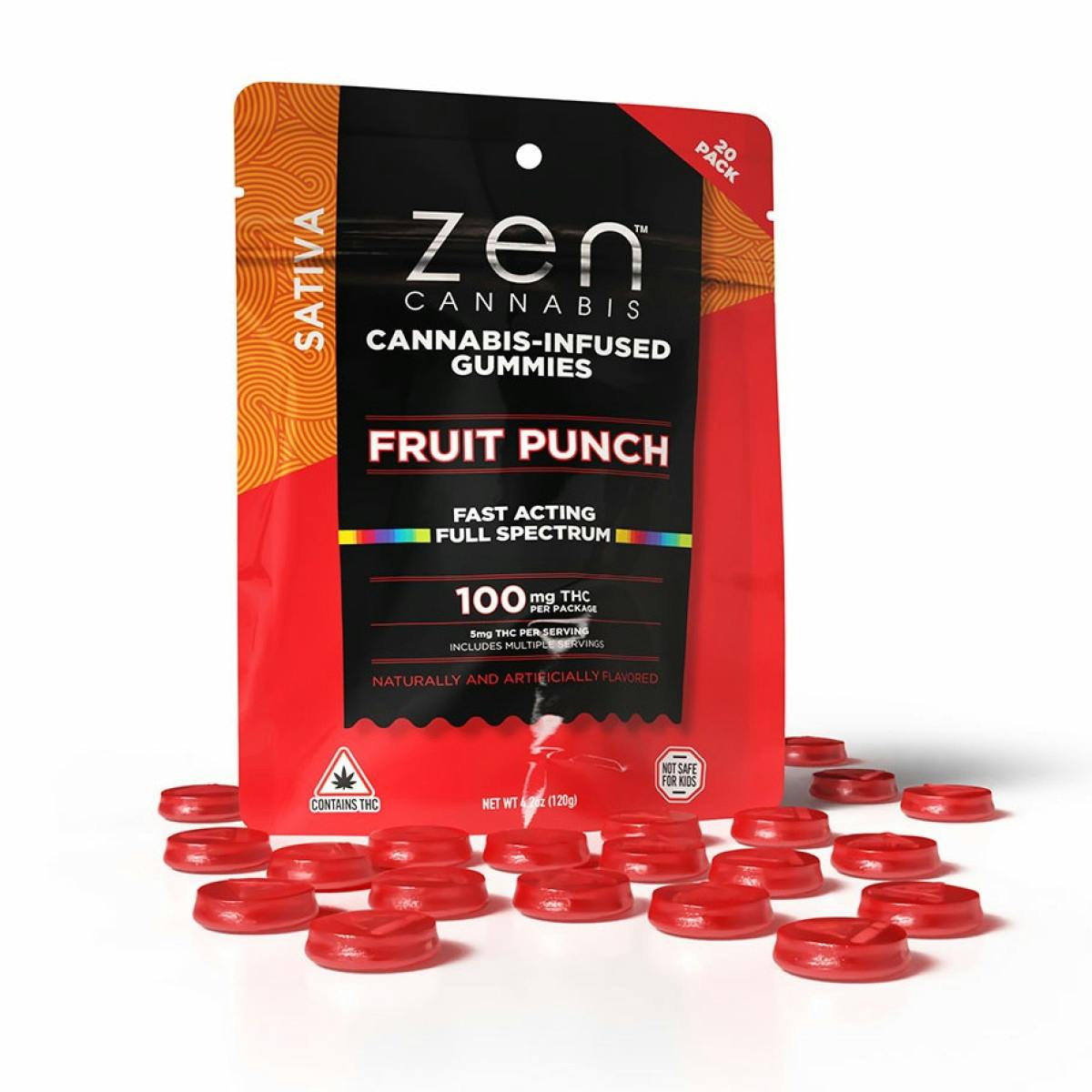Product Fruit Punch Sativa Gummies | Edibles | 100mg